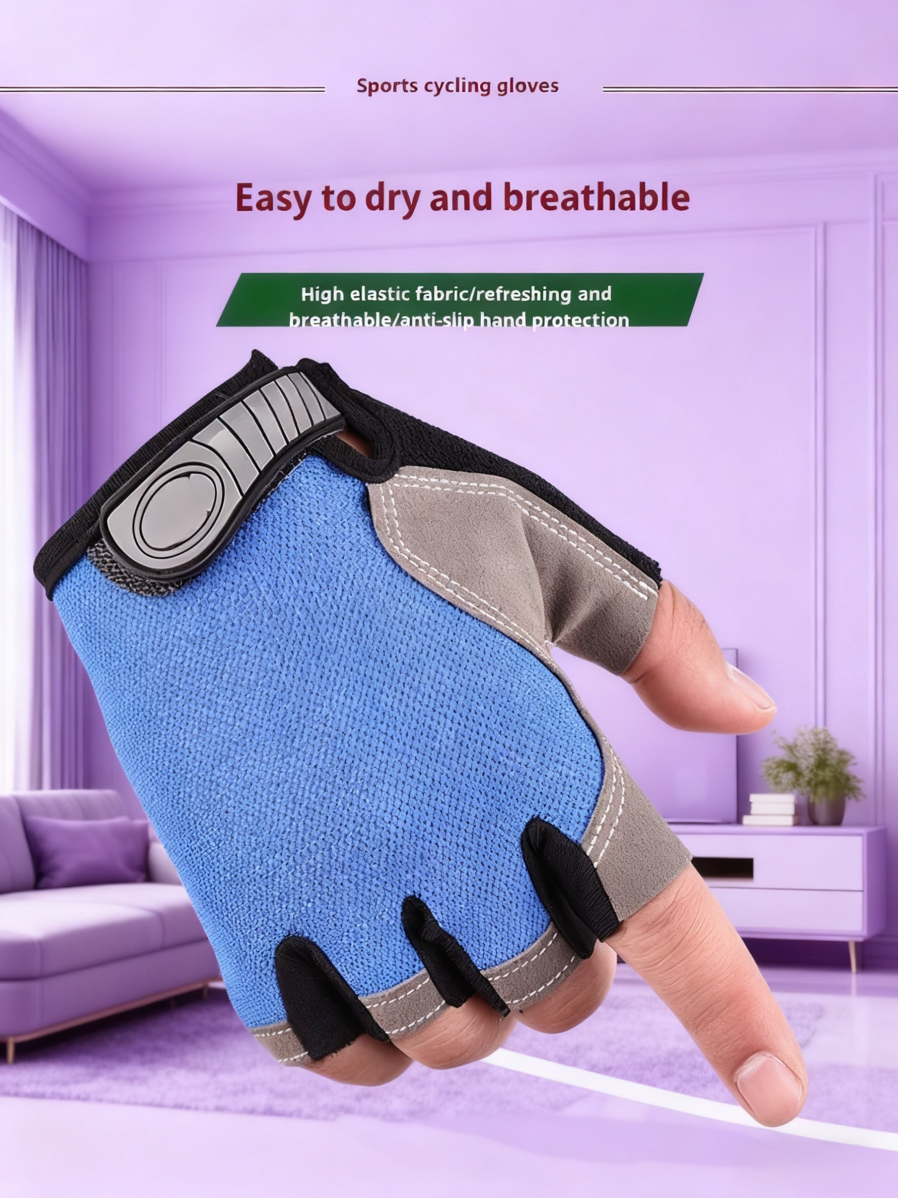 Half-Finger Cycling Gloves for Men and Women front view