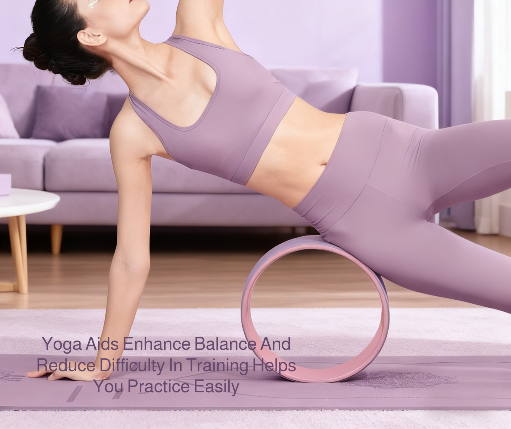 Back stretching with yoga wheel for beginners