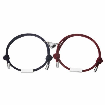 Personalized Engraved Custom Double Titanium Steel Magnetic Bracelet