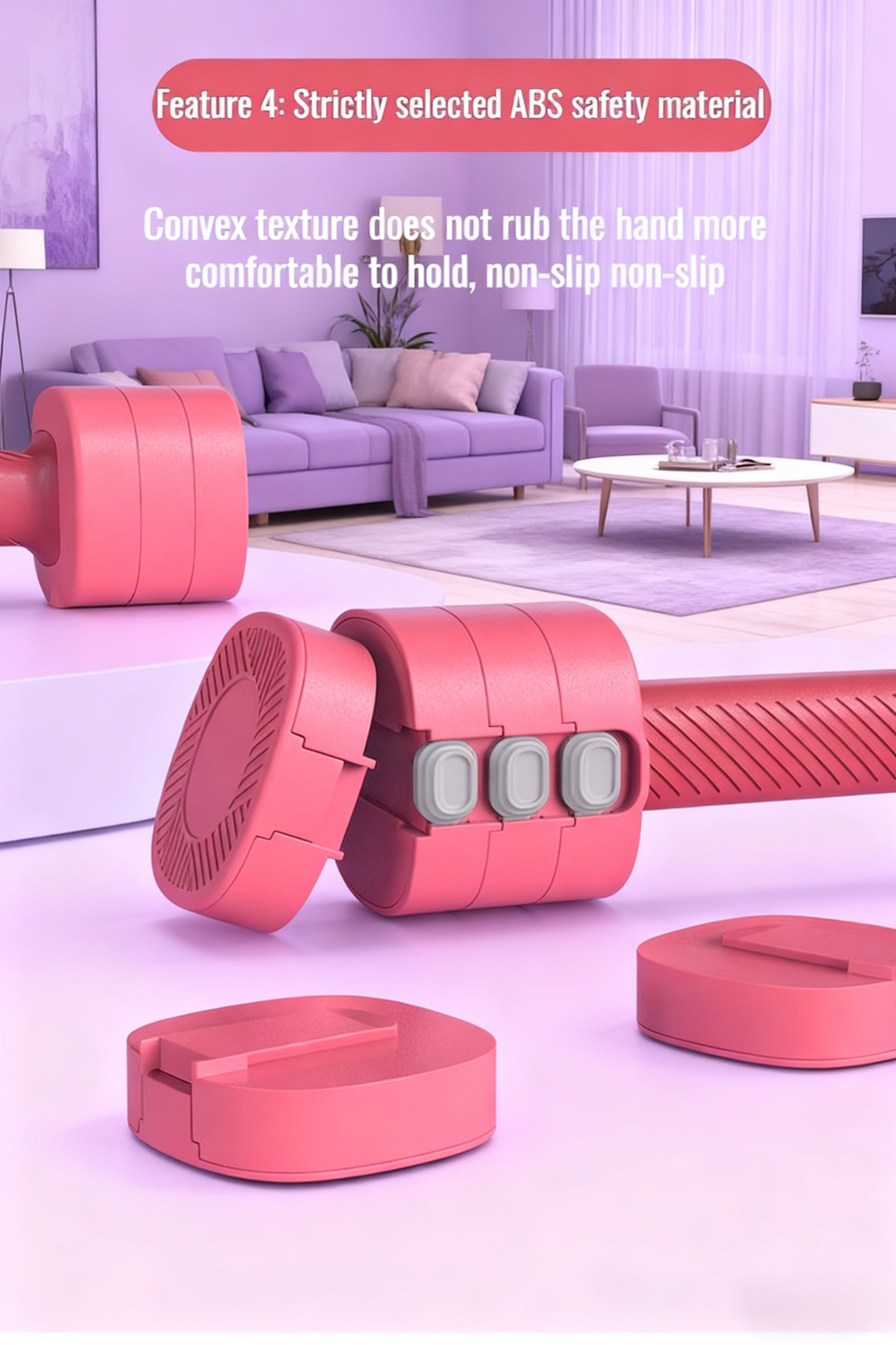 Durable coated dumbbell for comfortable grip