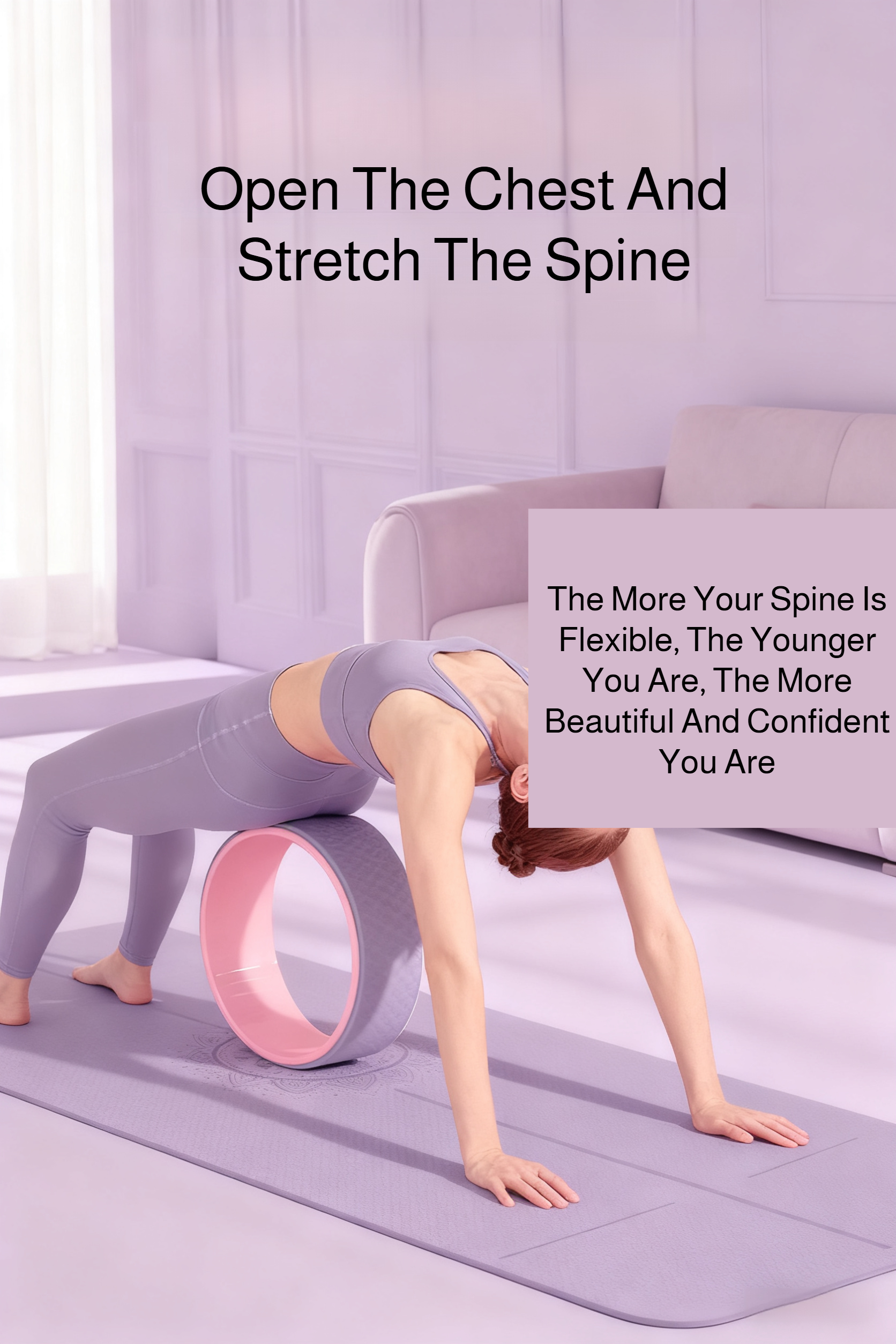 Flexible yoga wheel supporting spine alignment