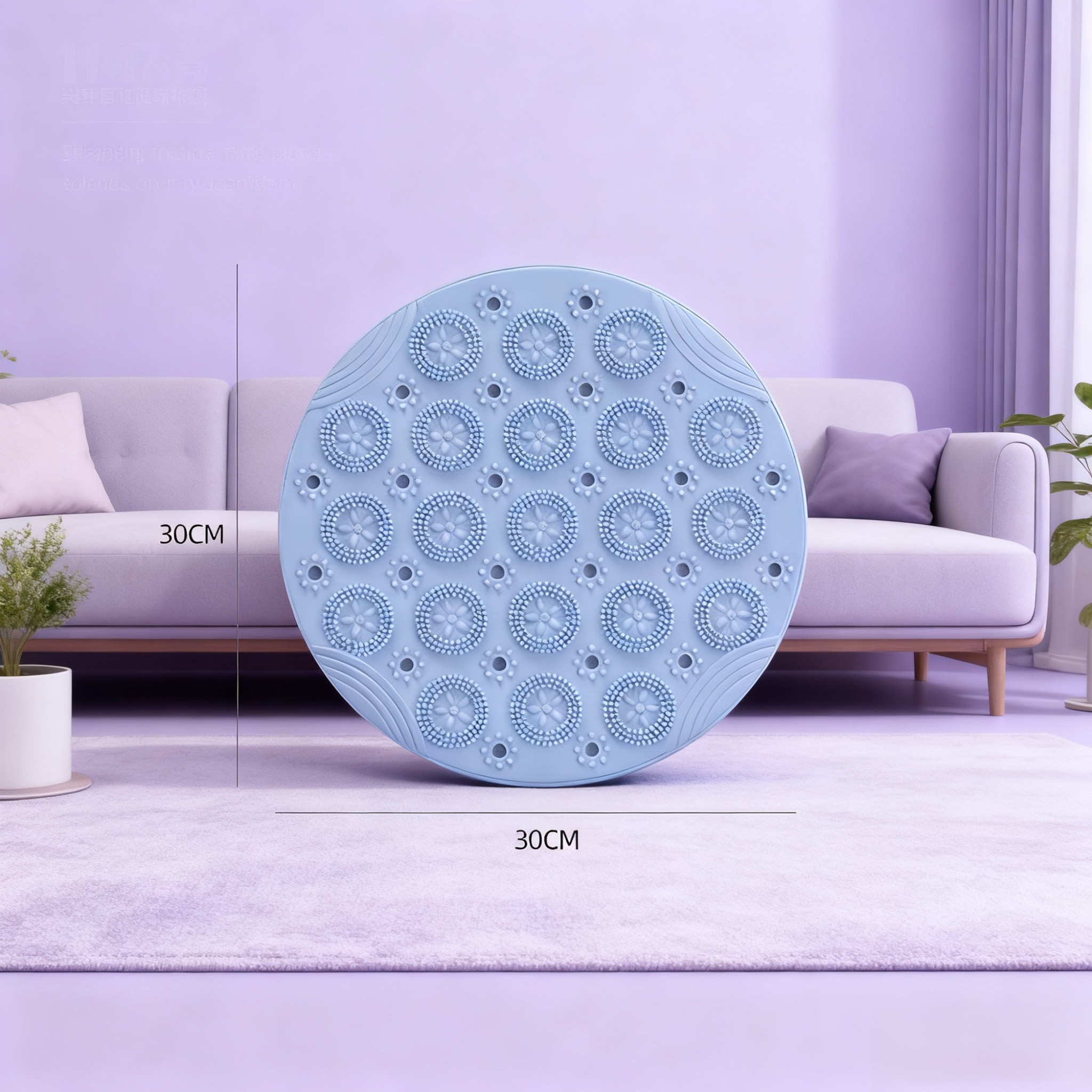 Non-slip silicone acupressure foot mat for home use