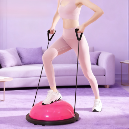 Thickened Foot-Pump Anti-Burst Half-Round Textured Yoga Balance Ball