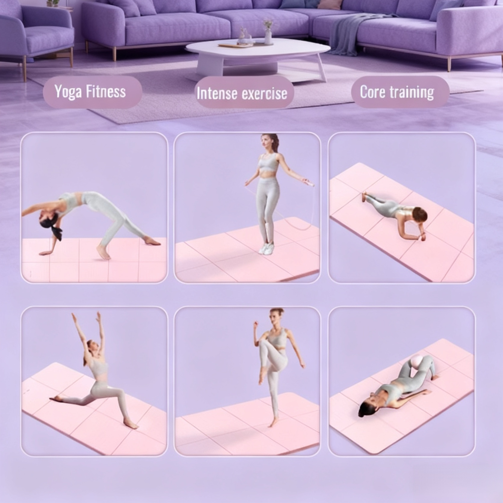 Portable Lightweight Soundproof Yoga & Training Mat