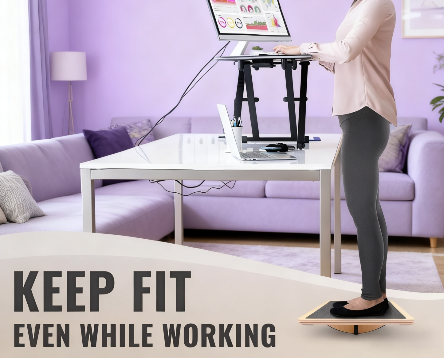 Solid Wood Rectangular Yoga Balance Board