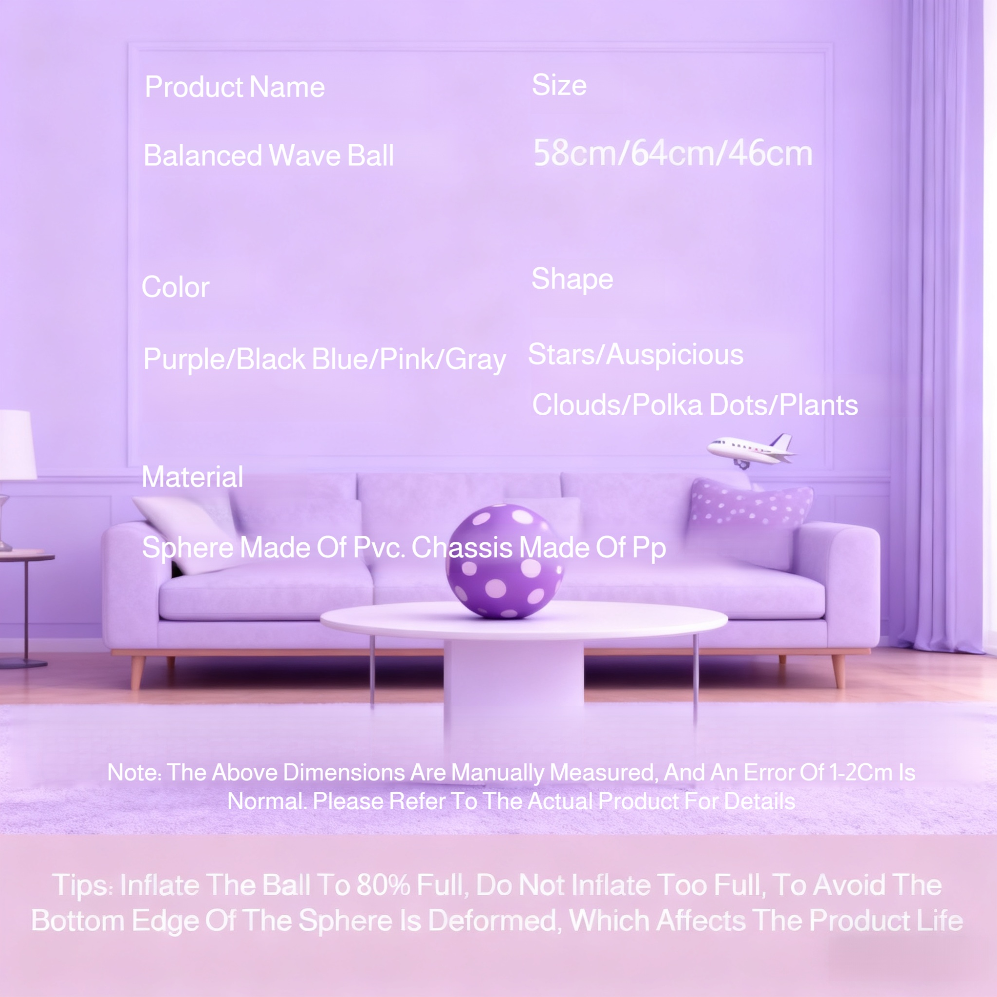 Thickened Foot-Pump Anti-Burst Half-Round Textured Yoga Balance Ball