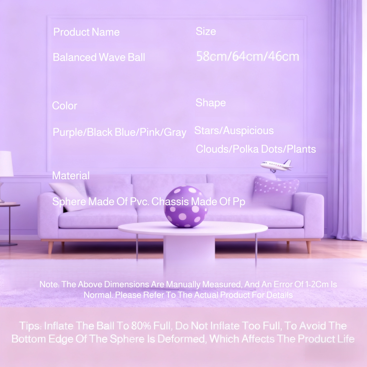 Thickened Foot-Pump Anti-Burst Half-Round Textured Yoga Balance Ball