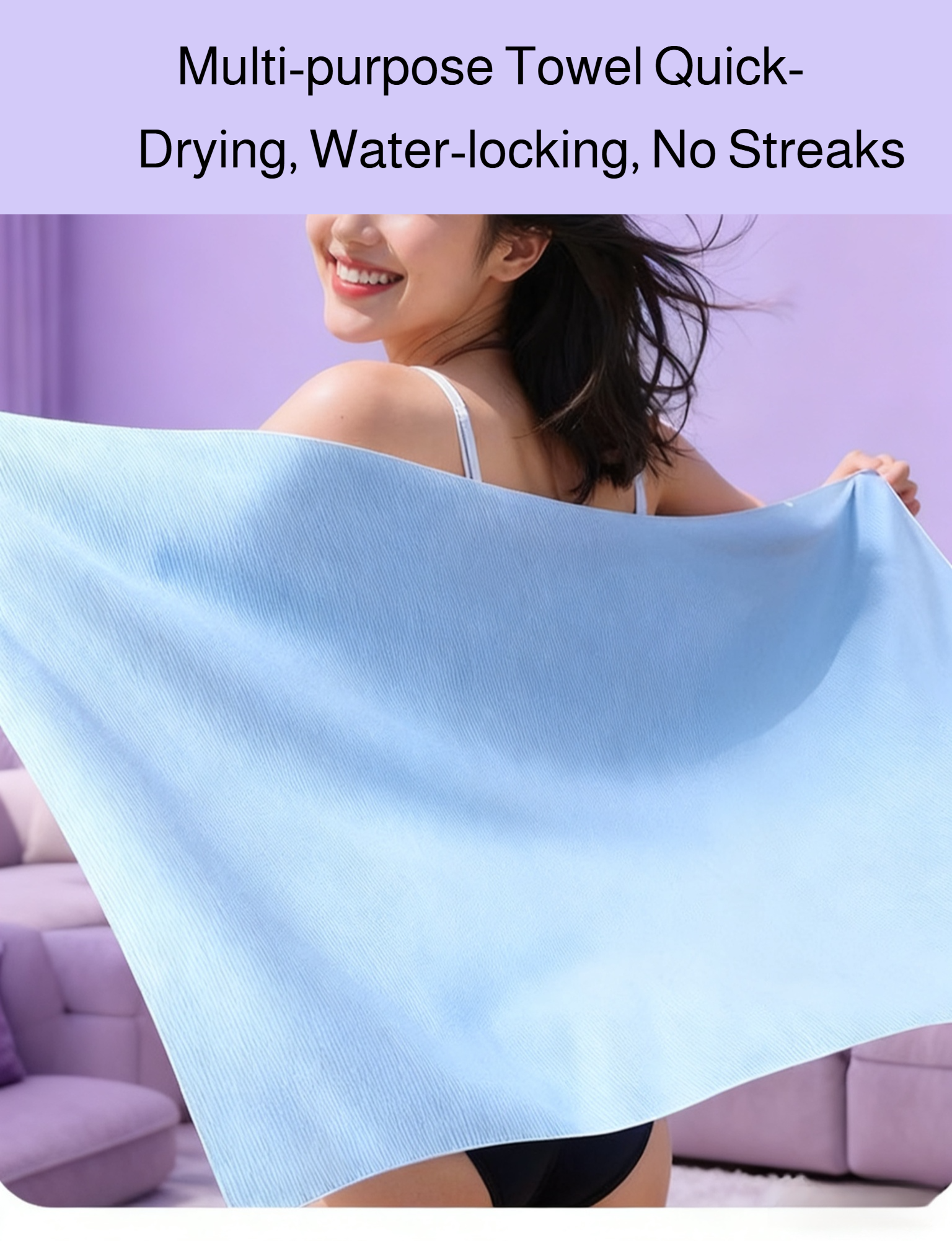 Portable fast-drying swim towel for gym and sports