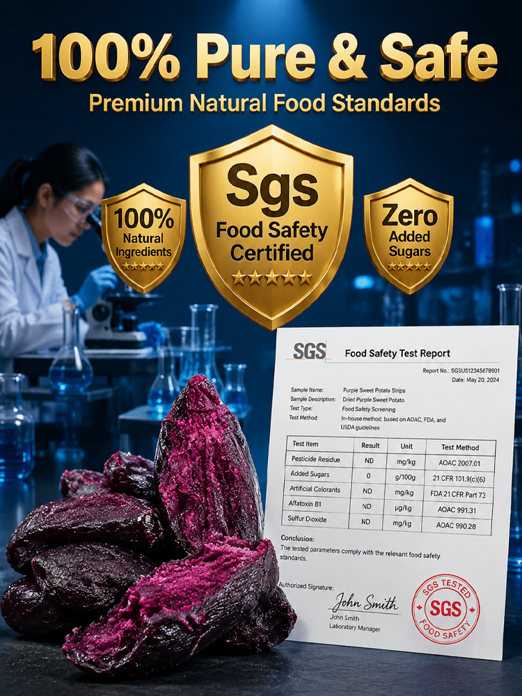 ✨ [Available Only 30 Days/Year] ✨ Premium Central Valley Organic Purple Yam Strips triple-steamed for the ultimate soft and chewy texture 🍠