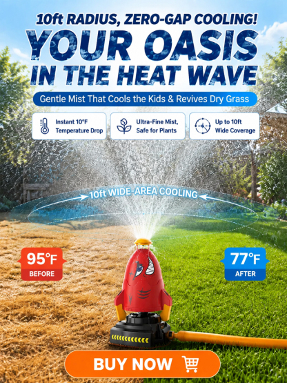 🚀 [50% OFF Flash Sale] Flying Rocket Water Sprinkler for Kids | Turn Your Backyard into a Mini Water Park in 1 Second! 💦
