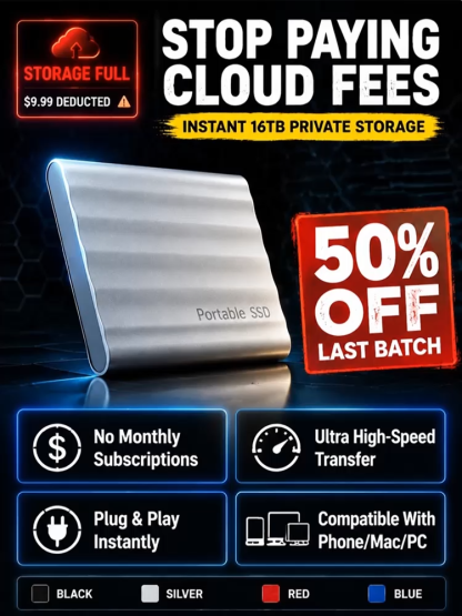  Ultra-Fast 32TB SSD | Transfer 4K in 1s | IP67 Waterproof | 50% OFF 🎁