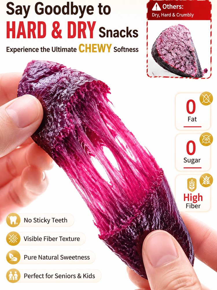 ✨ [Available Only 30 Days/Year] ✨ Premium Central Valley Organic Purple Yam Strips triple-steamed for the ultimate soft and chewy texture 🍠