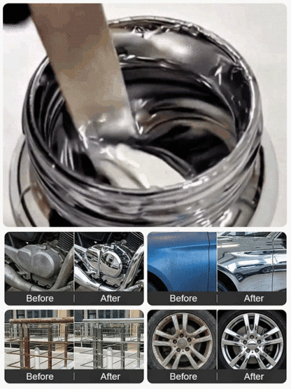 ✨ <Zero Sanding or Primer> Handcrafted Liquid Chrome Mirror Finish Paint | 3-in-1 Instant Rust Restorer with 10-Year Weatherproof Protection 🪞