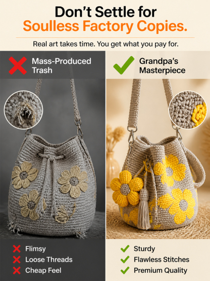 ⭐Hand-Knit Floral Shoulder Bag | Spacious & Lightweight | Gift Card🌸