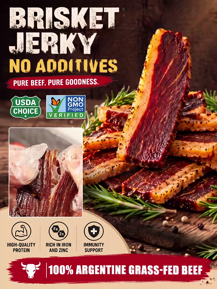 🔥 <Sold Out 50K+ Packs> Pure pasture-raised beef jerky, perfectly thick-cut with melt-in-your-mouth flavor! 🍖