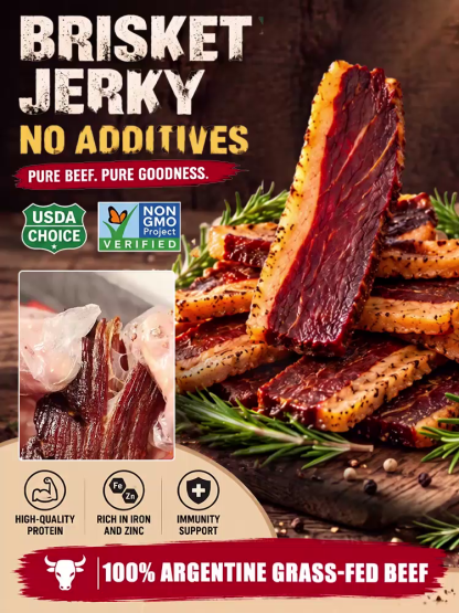 🔥 <Sold Out 50K+ Packs> Pure pasture-raised beef jerky, perfectly thick-cut with melt-in-your-mouth flavor! 🍖