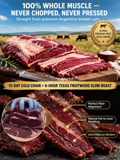 🔥 <Sold Out 50K+ Packs> Pure pasture-raised beef jerky, perfectly thick-cut with melt-in-your-mouth flavor! 🍖