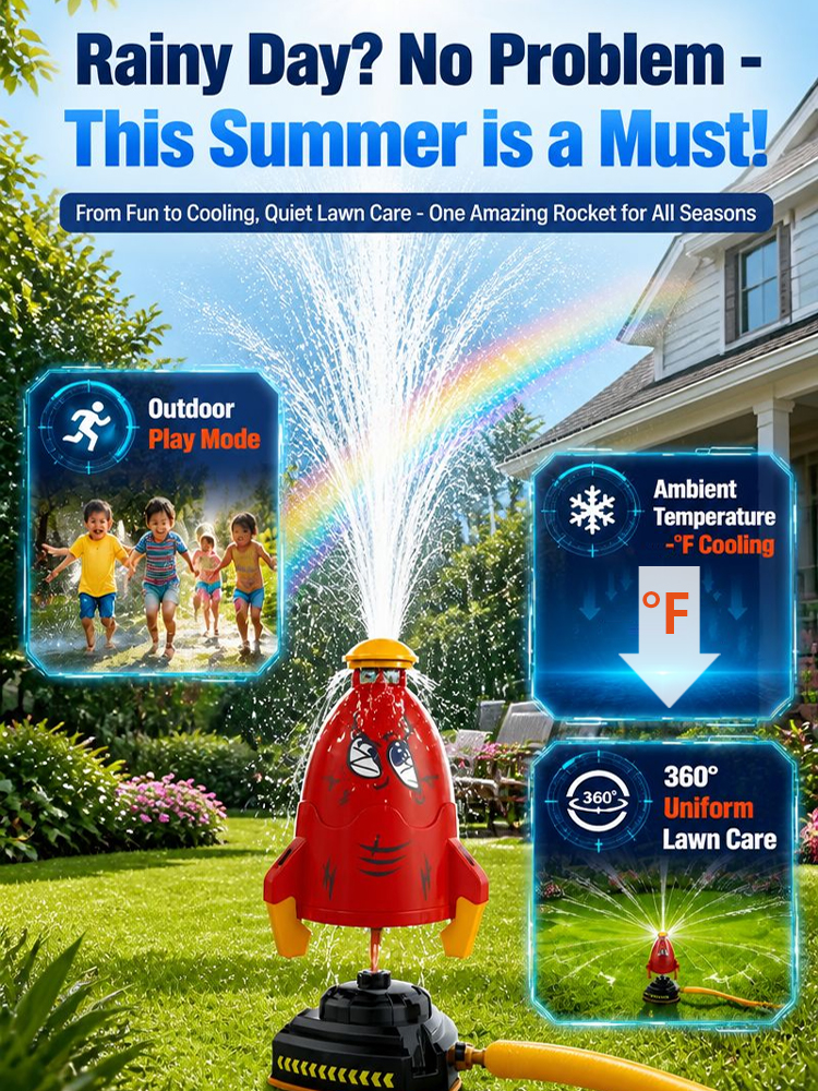 🚀 [50% OFF Flash Sale] Flying Rocket Water Sprinkler for Kids | Turn Your Backyard into a Mini Water Park in 1 Second! 💦