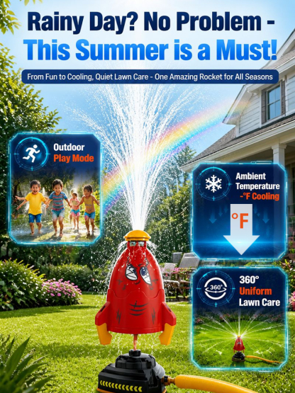 🚀 [50% OFF Flash Sale] Flying Rocket Water Sprinkler for Kids | Turn Your Backyard into a Mini Water Park in 1 Second! 💦