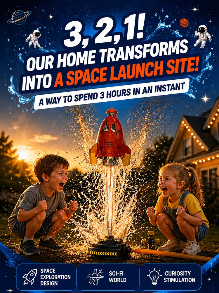 🚀 [50% OFF Flash Sale] Flying Rocket Water Sprinkler for Kids | Turn Your Backyard into a Mini Water Park in 1 Second! 💦