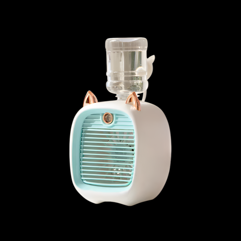 Creative little fox humidifying spray cooling fan household desktop small fan spray fan