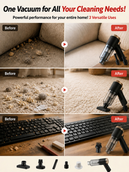 Ultimate 4-in-1 Cordless Car Vacuum | 32000Pa Hurricane Suction | 10-Year Warranty ️️