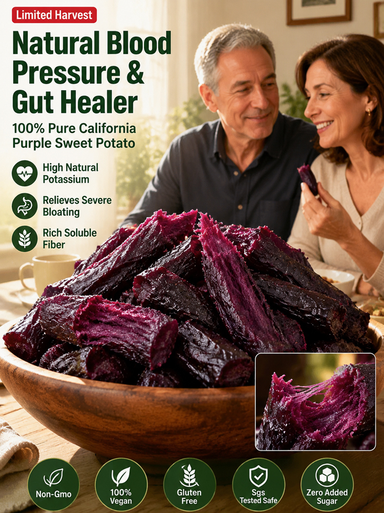 ✨ [Available Only 30 Days/Year] ✨ Premium Central Valley Organic Purple Yam Strips triple-steamed for the ultimate soft and chewy texture 🍠