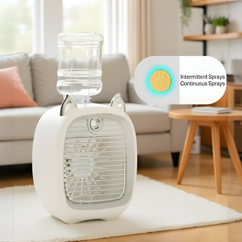 Creative little fox humidifying spray cooling fan household desktop small fan spray fan