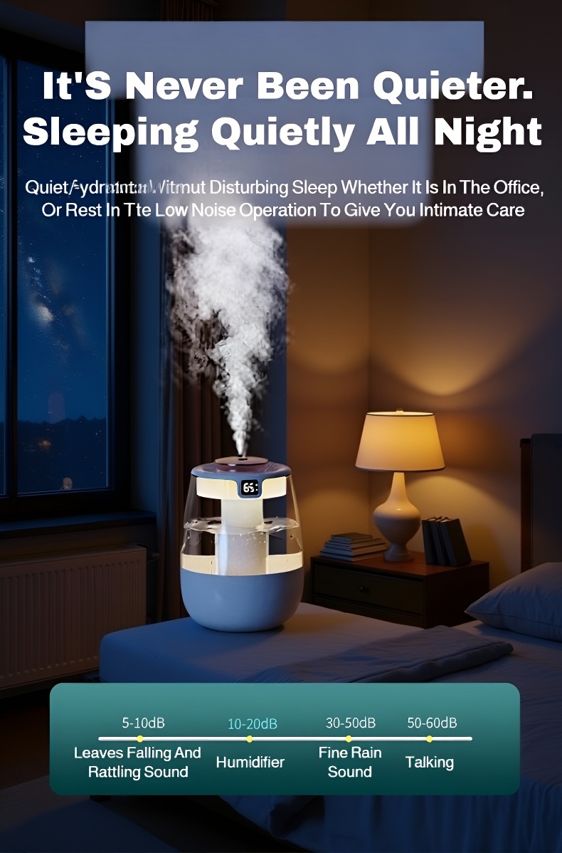 Desktop humidifier featuring double spray and USB power