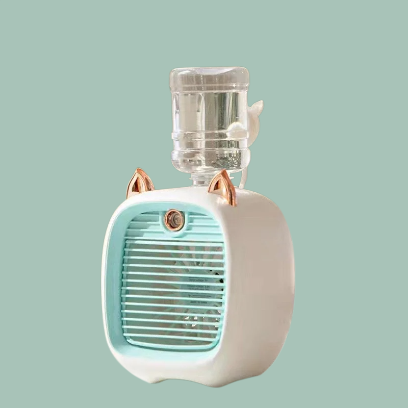 Creative little fox humidifying spray cooling fan household desktop small fan spray fan