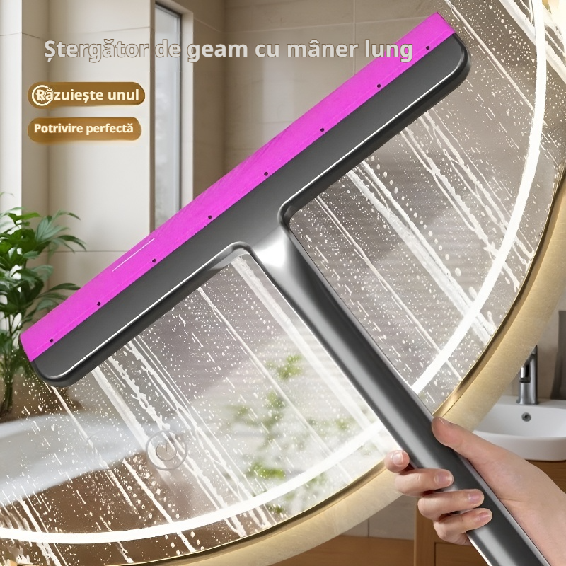  Racletă pentru sticlă, curățător pentru baie, mâner lung