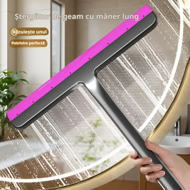  Racletă pentru sticlă, curățător pentru baie, mâner lung
