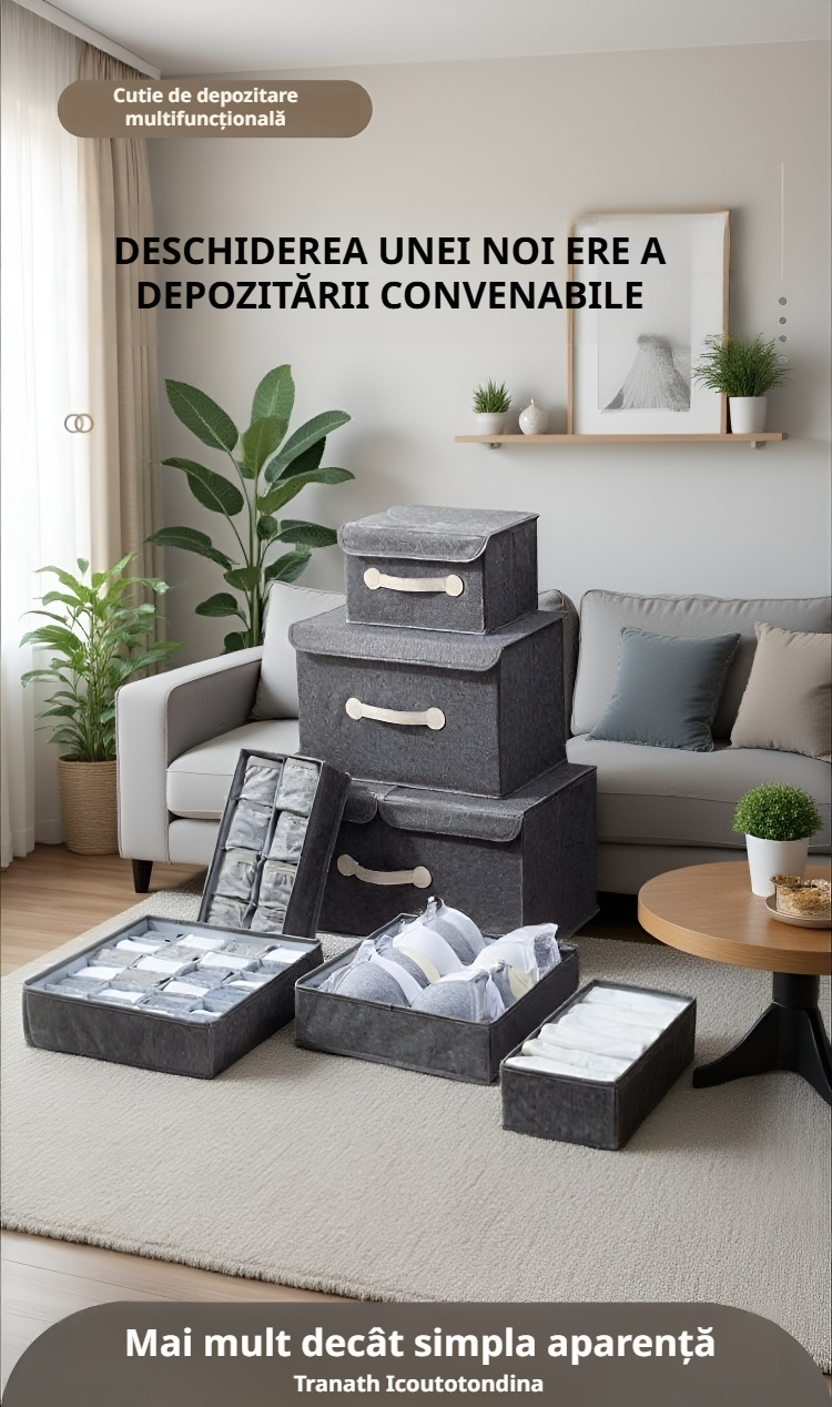 Cutie compartimentată pentru depozitarea lenjeriei în dulap