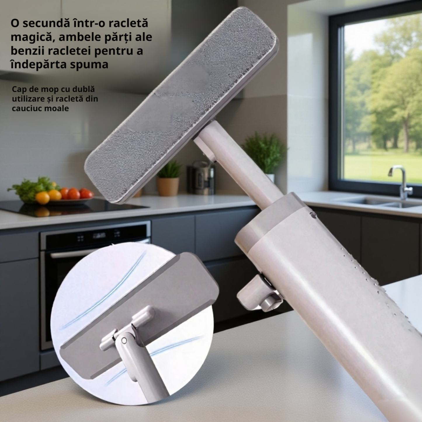 Mini mop auto-curățare, nu necesită spălare manuală