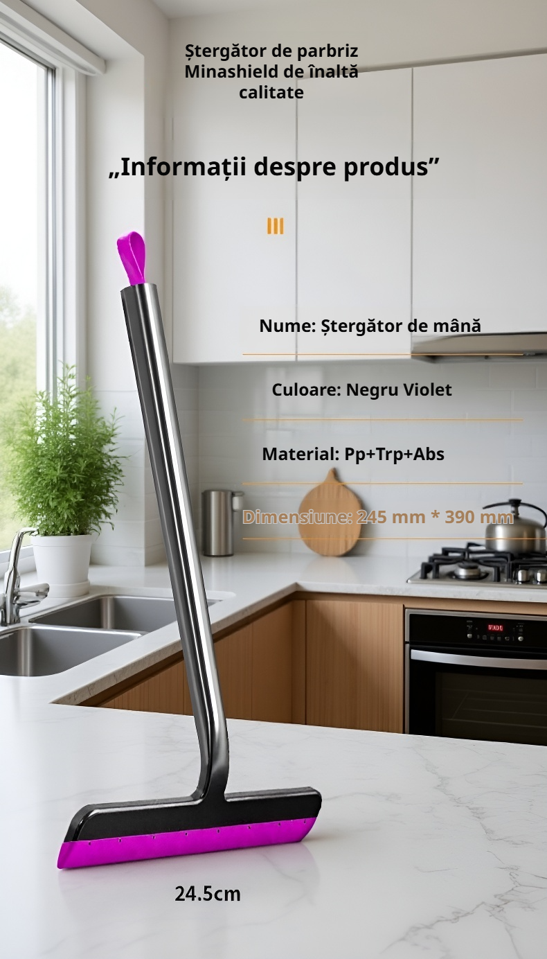  Racletă pentru sticlă, curățător pentru baie, mâner lung