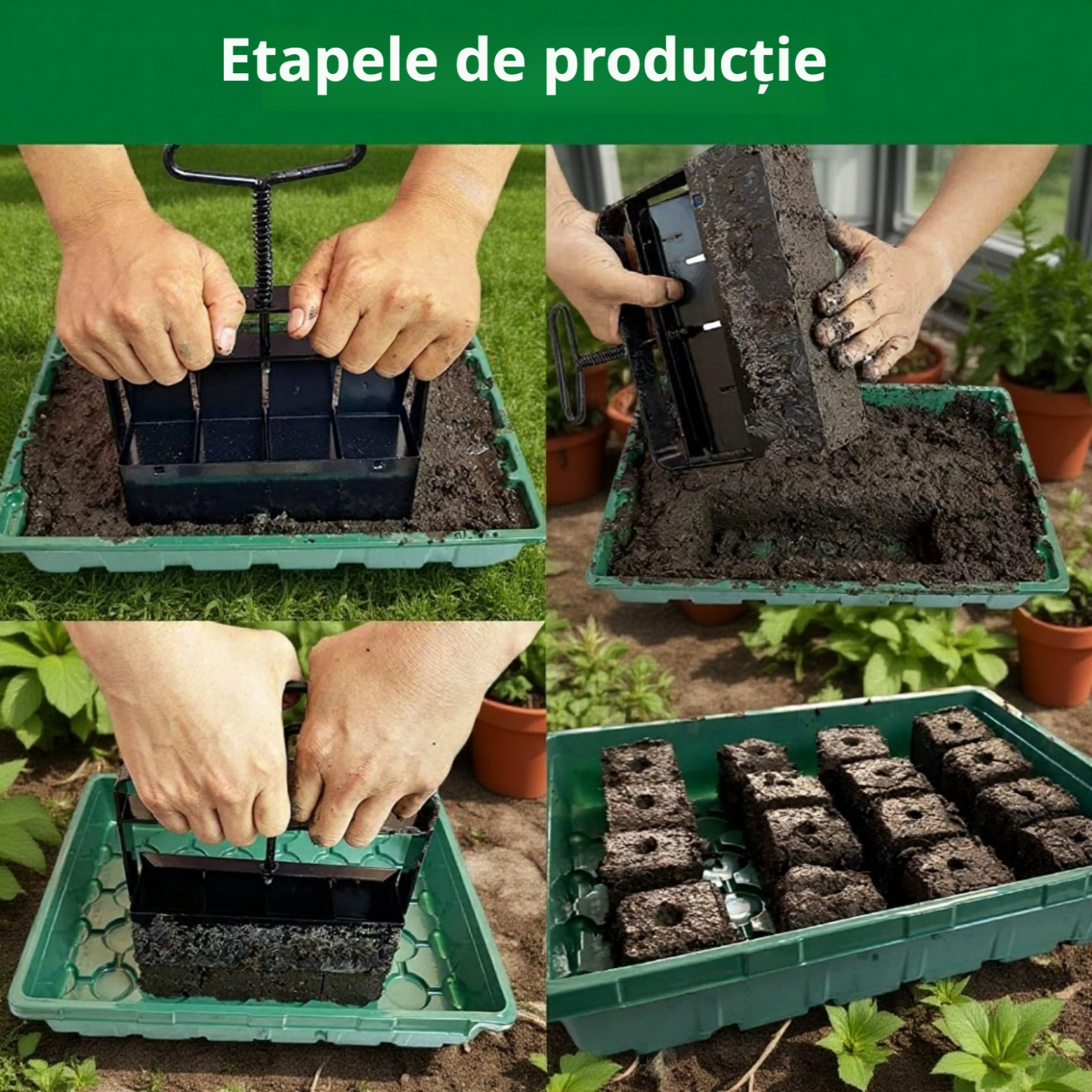 Unealtă manuală de făcut bulgări de pământ pentru grădinărit și însămânțare