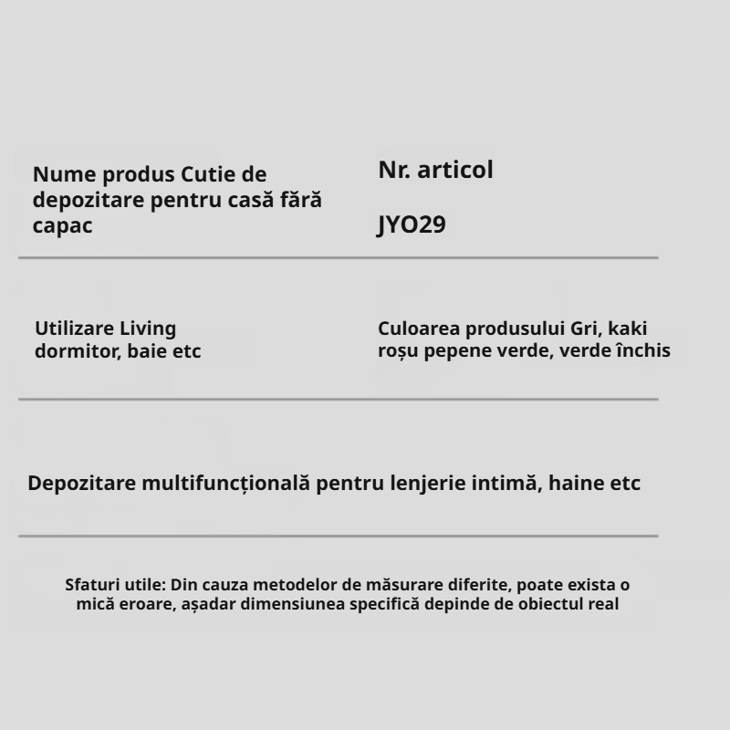 Cutie compartimentată pentru depozitarea lenjeriei și a obiectelor mici 