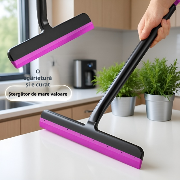  Racletă pentru sticlă, curățător pentru baie, mâner lung