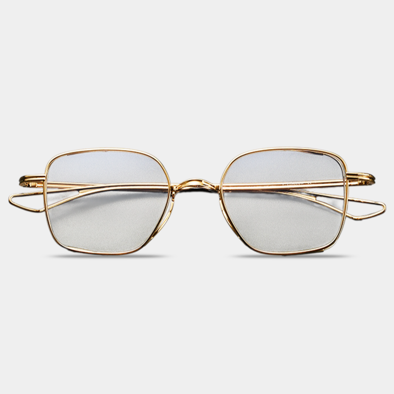 Luxus-Herrenbrille aus purem Titan, modischer Rahmen mit doppeltem Goldfaden
