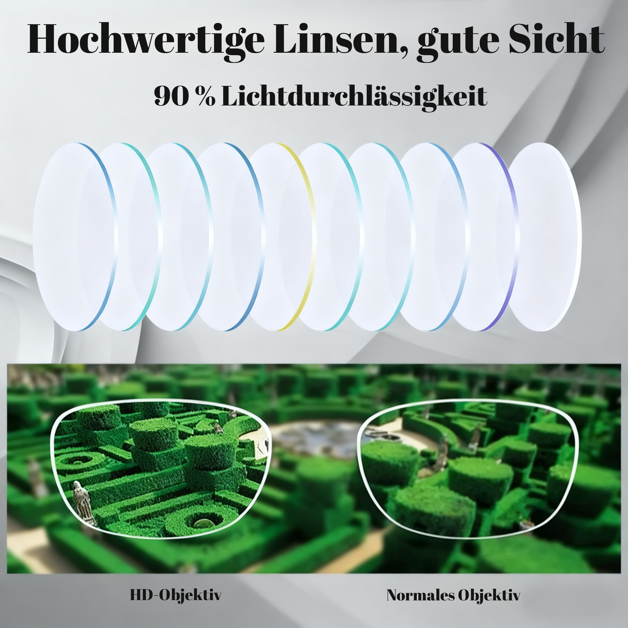 Tragbare, faltbare Lesebrille mit hoher Auflösung – Kompakte Notfallbrille