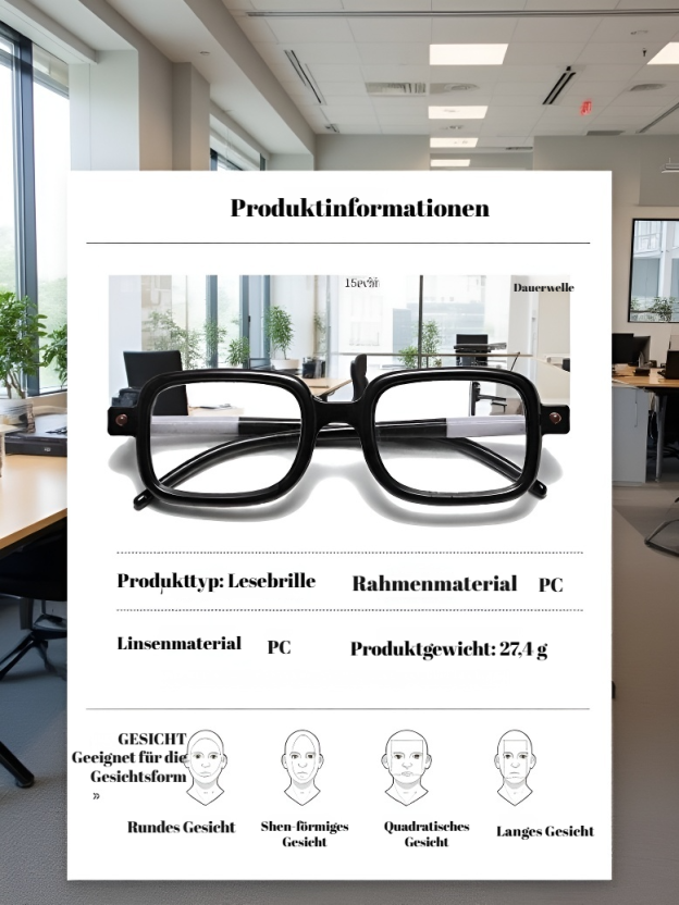 Handgefertigte deutsche Lesebrille für Herren