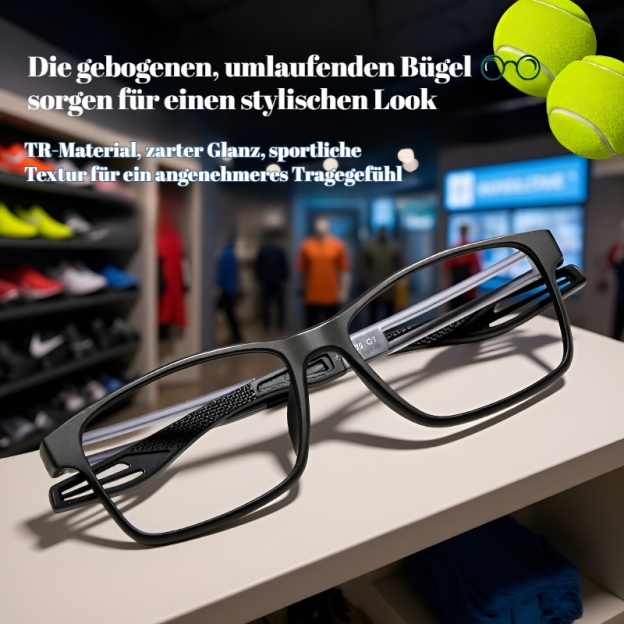 Sportbrille für Herren, Outdoor, Antirutsch, ultraleicht, stoßfest, individuell verglasbar 