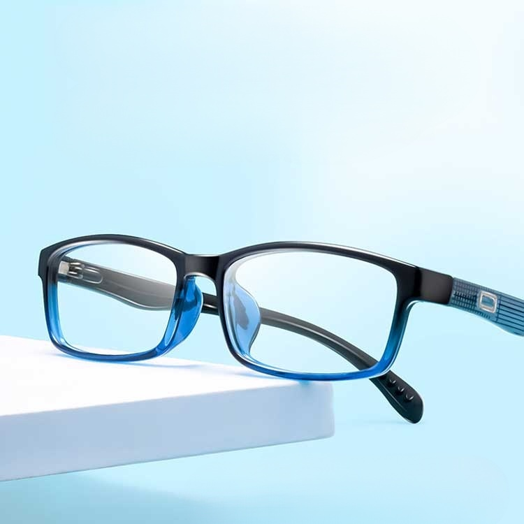 Multifokale ultraleichte rechteckige Lesebrille mit Blaulichtschutz