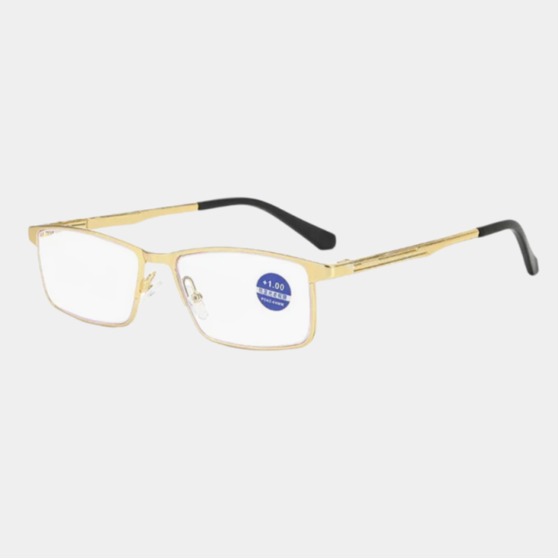 Elegante rahmenlose Lesebrille mit hochwertig gravierten diamantgeschliffenen Linsen