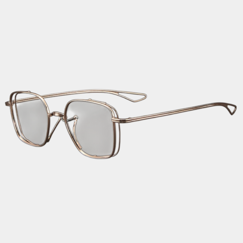 Luxus-Herrenbrille aus purem Titan, modischer Rahmen mit doppeltem Goldfaden