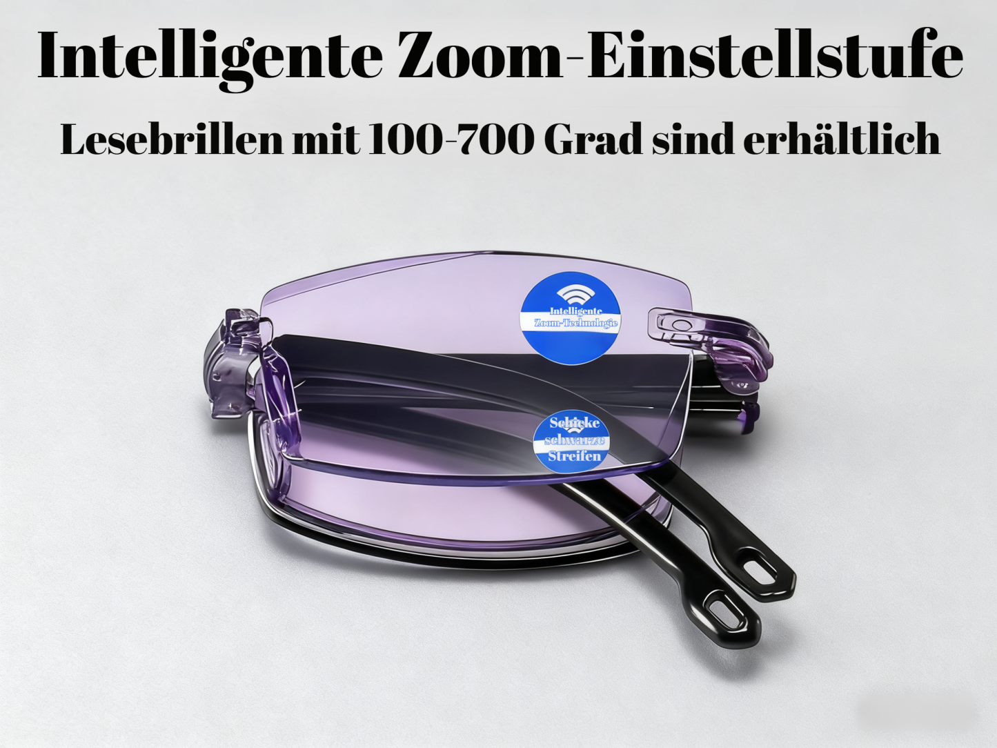 Faltbare Lesebrille mit variabler Stärke – HD-Sicht, Blaulichtschutz
