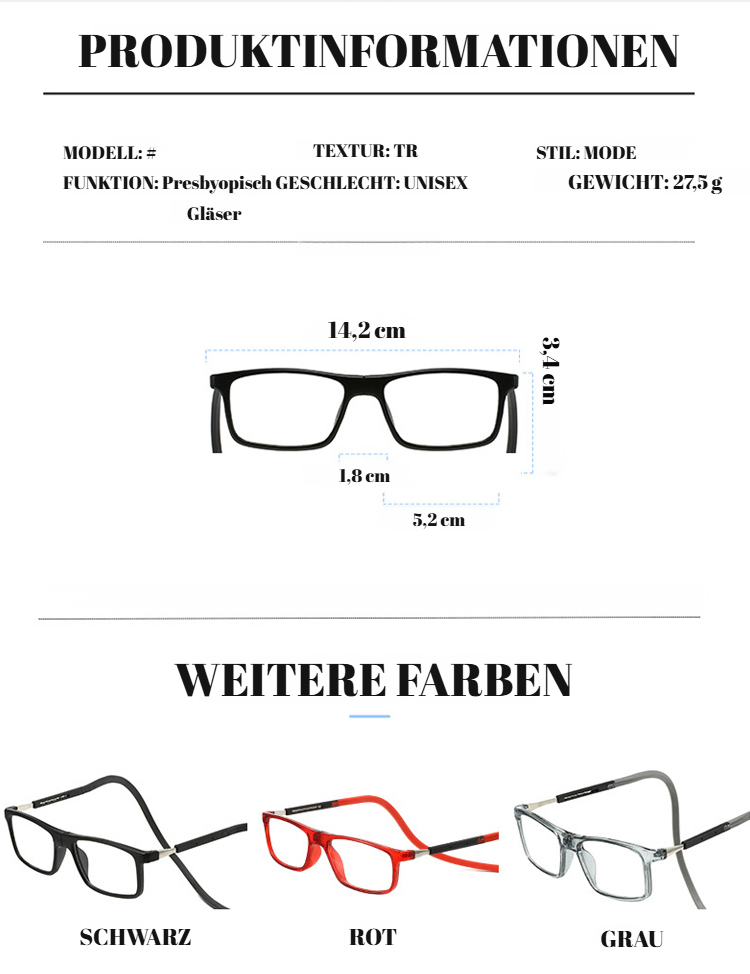 Anti-Verlust Lesebrille f&uuml;r Senioren