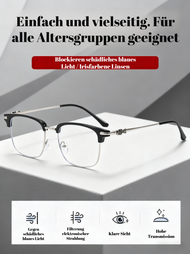 Vintage Blaulichtfilter-Brille, plano, ideal für draußen
