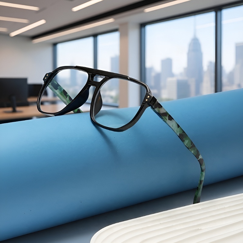 Vintage Lesebrille für Herren, rechteckig, hochauflösend, transparent, Blaulichtschutz