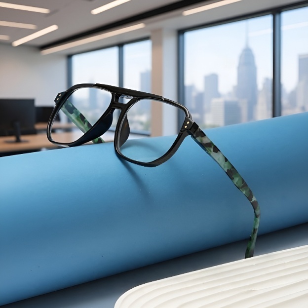 Vintage Lesebrille für Herren, rechteckig, hochauflösend, transparent, Blaulichtschutz